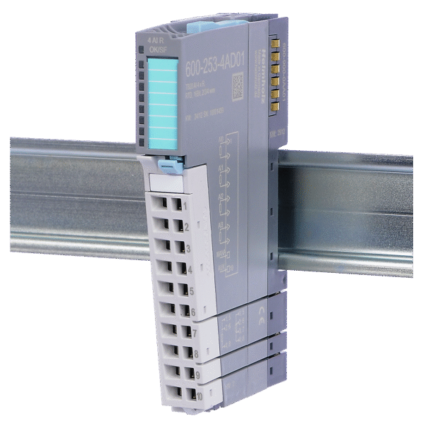 Helmholz TB20 Analog Input Module – AI 2/4×R (RTD), 16-Bit, 2/3/4-Wire (600-253-4AD01)